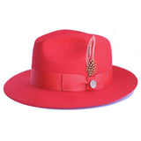 Steven Land Castro Wool Fedora in Red #color_ Red