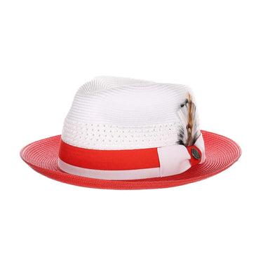 Steven Land Elliott Pinch Front Natural Straw Fedora in #color_