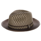 Steven Land Jacob Snap Brim Polybraid Fedora in Natural / Brown #color_ Natural / Brown