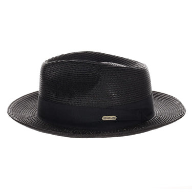 Steven Land Jordan Pinch Front Polybraid Straw Fedora in #color_