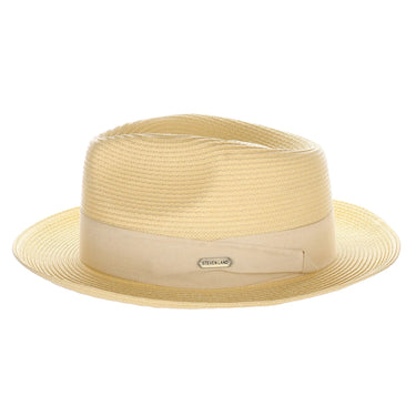 Steven Land Jordan Pinch Front Polybraid Straw Fedora in #color_