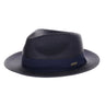 Steven Land Jordan Pinch Front Polybraid Straw Fedora in Navy #color_ Navy