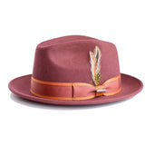 Steven Land London Wool Fedora in Rust #color_ Rust