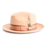 Steven Land London Wool Fedora in Camel / Brown #color_ Camel / Brown