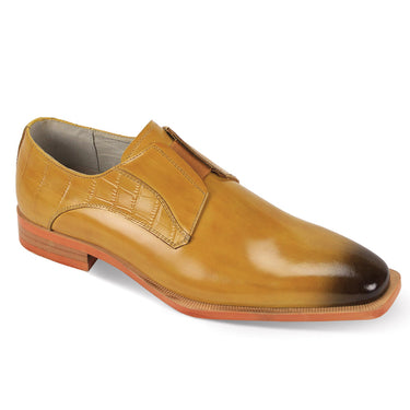 Giovanni Sullivan Leather Slip-On Dress Shoes in Scotch #color_ Scotch