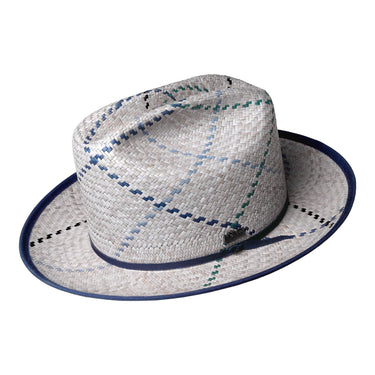 Tully Genuine Panama Straw Fedora in Flint Gray #color_ Flint Gray