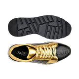 Belvedere Blake in Black / Gold Color Block Exotic Skin Sneakers in #color_