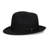 Borsalino Damiano Marengo in Black Felt Fedora Made in Italy in Black #color_ Black