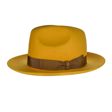 Borsalino Jer in Mustard Large Brim Marengo Felt Fedora Made in Italy in #color_