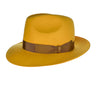 Borsalino Jer in Mustard Large Brim Marengo Felt Fedora Made in Italy in Mustard #color_ Mustard