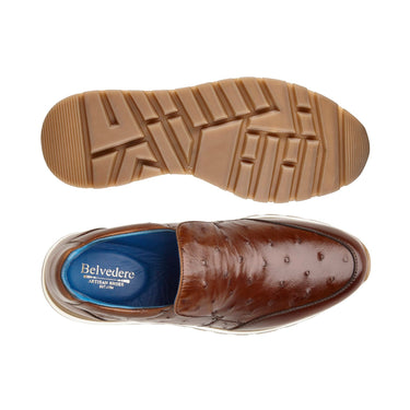 Belvedere Cramer in Antique Peanut Ostrich Slip-on Sneaker in #color_