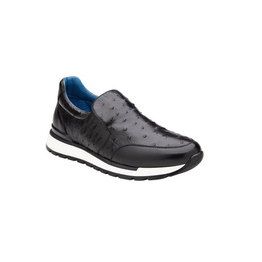 Belvedere Cramer in Back Ostrich Slip-on Sneaker in #color_