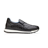 Belvedere Cramer in Back Ostrich Slip-on Sneaker in Black #color_ Black