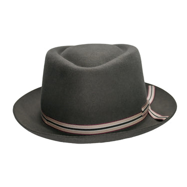 Fernandez y Roche Irving in Grey Fur Felt Fedora Made in Spain in #color_