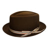 Fernandez y Roche Irving in Brown Diamond Crown Wool Fedora Made in Spain in Brown #color_ Brown