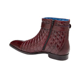 Belvedere Libero in Antique Dark Burgundy Genuine Ostrich Leg Quilted Leather Boots in #color_