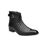 Belvedere Libero in Black Genuine Ostrich Leg and Quilted Leather Boots in #color_