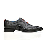 Belvedere Roberto in Black Alligator & Leather Dress Shoes in Black #color_ Black