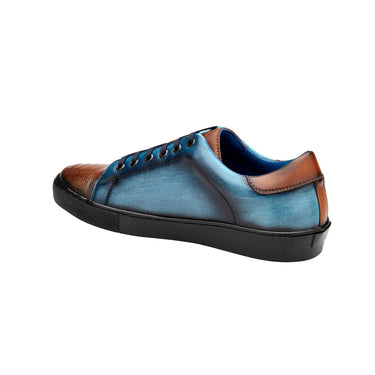 Belvedere Stone in Antique Brandy & Ocean Blue Ostrich & Leather Sneakers in #color_