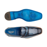 Belvedere Tornado American Alligator and Italian Calf Loafer in Antique Blue Jean in #color_