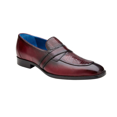 Belvedere Tornado in Antique Burgundy American Alligator and Italian Calf Leather Loafers in #color_