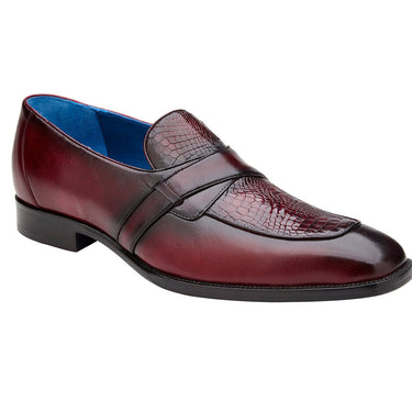 Belvedere Tornado American Alligator and Italian Calf Leather Loafer in Antique Burgundy in #color_