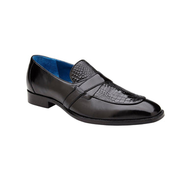 Belvedere Tornado in Black American Alligator and Italian Calf Leather Loafers in #color_