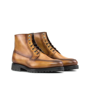 Ryker in Cognac Men's Italian Leather Moc Boot by DapperFam