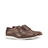 DapperFam Zephyr in Dark Brown Men's Italian Leather Longwing Blucher in Dark Brown #color_ Dark Brown