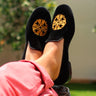 DapperFam Enzo in Black Men's Velvet & Grossgrain Slipper in Black #color_ Black