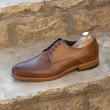 DapperFam Vero in Med Brown Men's Lux Suede & Italian Leather Derby in #color_