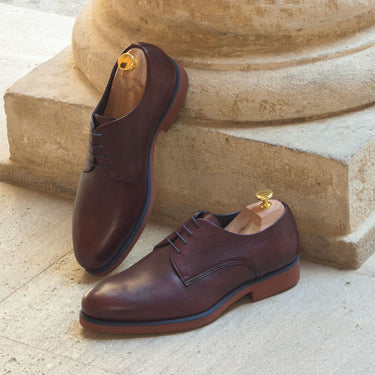 DapperFam Vero in Burgundy Men's Italian Full Grain Leather Derby in #color_