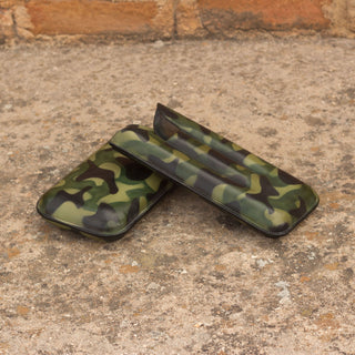 DapperFam Luxe Men's Cigars Case 3 in Khaki Camo Patina in #color_