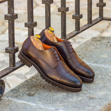 DapperFam Vero in Dark Brown Men's Italian Leather Derby in #color_