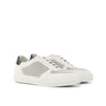 DapperFam Rivale in White / Light Grey Men's Italian Suede Trainer in White / Light Grey #color_ White / Light Grey