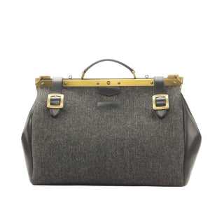 DapperFam Luxe Men's Doctor Bag in Herringbone Sartorial in #color_