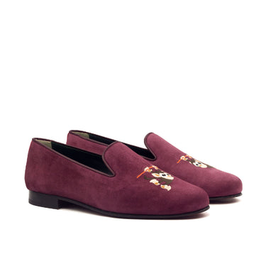 DapperFam Enzo in Wine Men's Suede Slipper in Wine #color_ Wine