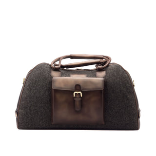 DapperFam Luxe Men's Travel Duffle in Nailhead Sartorial in #color_