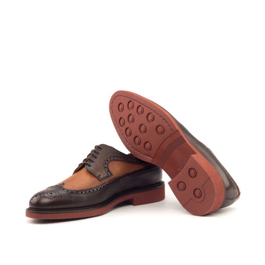 DapperFam Zephyr in Cognac / Dark Brown Men's Italian Full Grain Leather Longwing Blucher in #color_