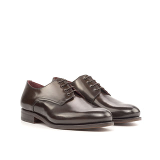 DapperFam Vero in Dark Brown Men's Italian Cordovan Leather Derby in Dark Brown #color_ Dark Brown