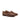 DapperFam Marcello in Brown / Dark Brown Men's Linen & Italian Leather Belgian Slipper in Brown / Dark Brown #color_ Brown / Dark Brown