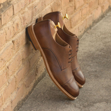 DapperFam Vero in Med Brown Men's Italian Leather & Italian Full Grain Leather Derby in #color_