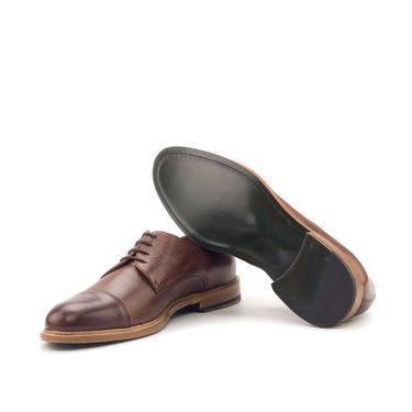 DapperFam Vero in Med Brown Men's Italian Leather & Italian Full Grain Leather Derby in #color_