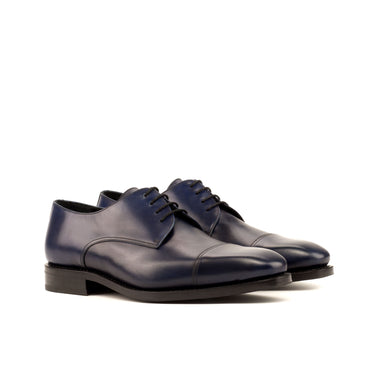 DapperFam Vero in Navy Men's Italian Leather Derby in Navy #color_ Navy