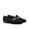 DapperFam Enzo in Black Men's Suede Slipper in Black #color_ Black