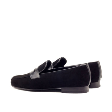 DapperFam Enzo in Black Men's Suede Slipper in #color_