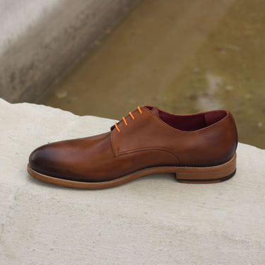 DapperFam Vero in Cognac Men's Italian Leather Derby in #color_