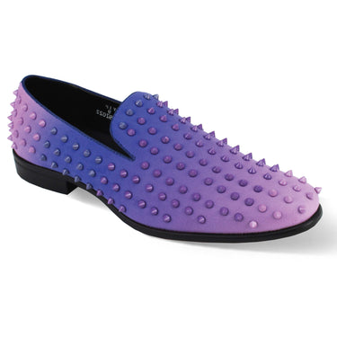 Royal Shoes Men's Gold Spikes Smoking Slip-On Dress Shoes