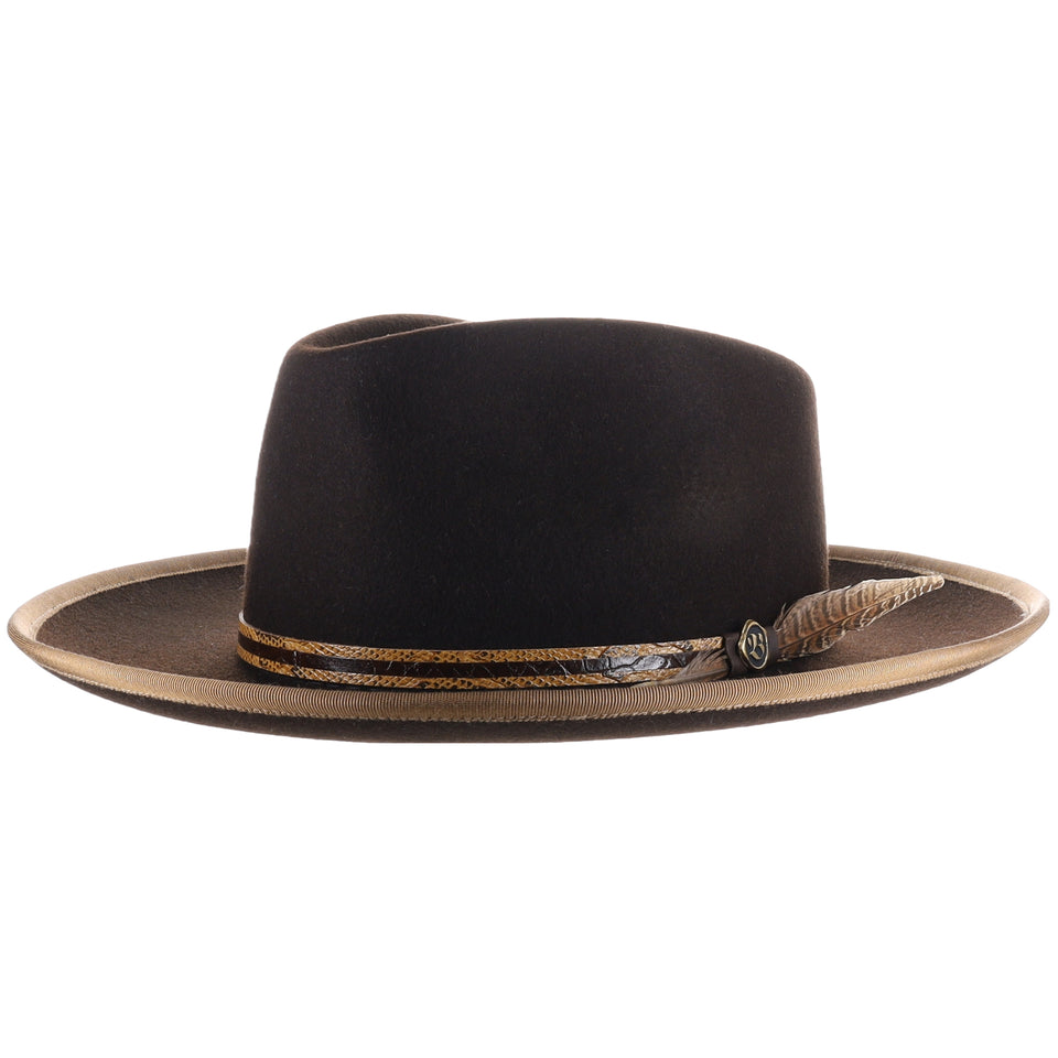 Python Short Teardrop Felt Fedora by Biltmore – DAPPERFAM