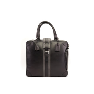 DapperFam Luxe Men's Travel Tote in Grey Painted Full Grain in #color_